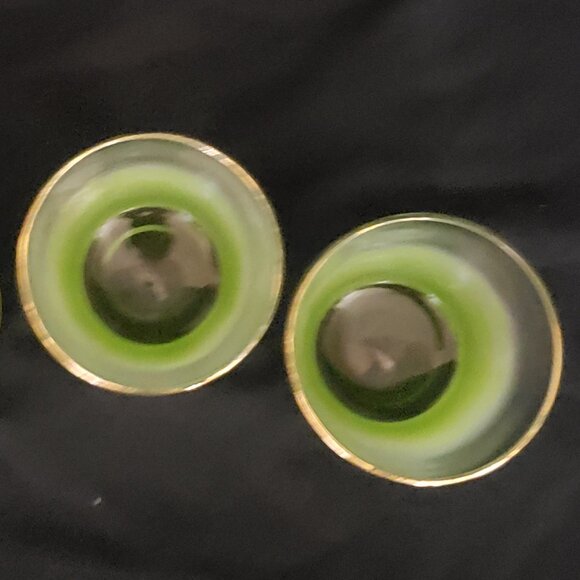Vtg Blendo West Virginia Glass Specialty Rock Glass - Lime Green - Set of 2 - Picture 3 of 4